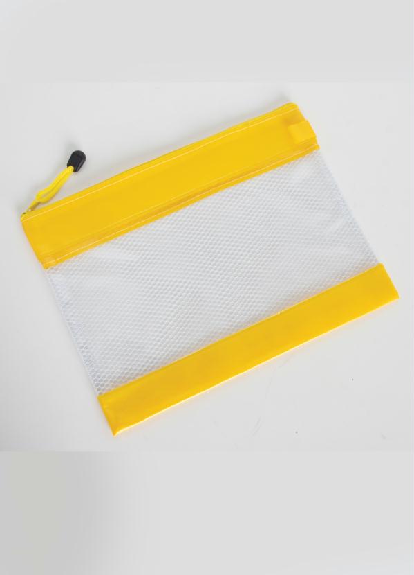 

Necessaire com Transparência e Zíper Amarela, Amarelo