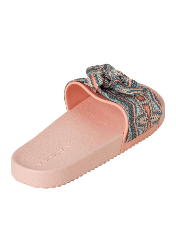 

Chinelo Coral com Cabedal Estampado e Laço, Laranja