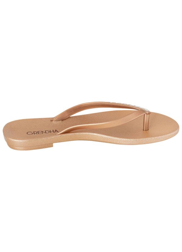 

Chinelo Grendha Ubá Brilha Dourado, Bege