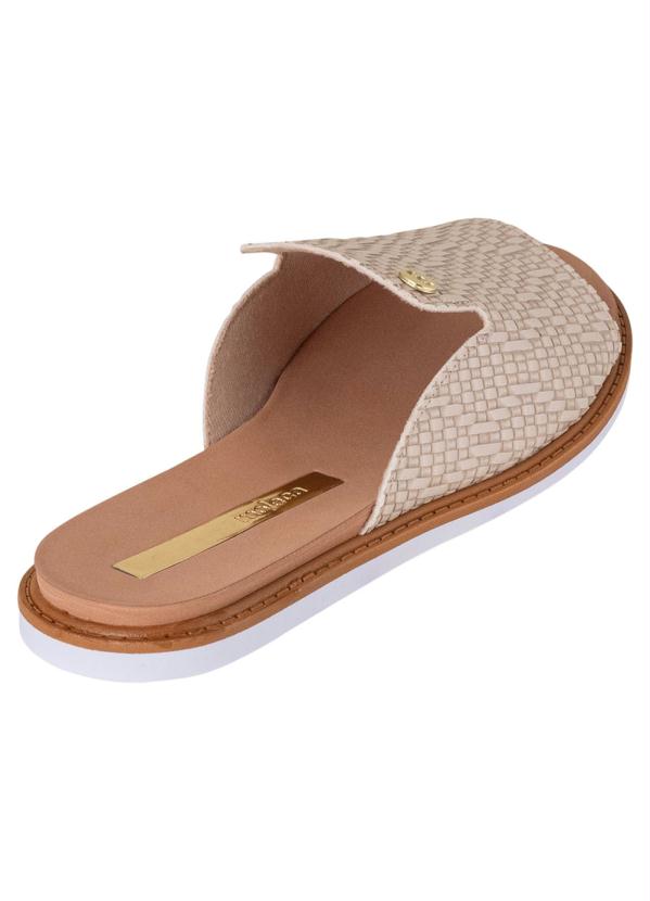 

Chinelo Moleca Creme com Detalhe em Dourado, Bege