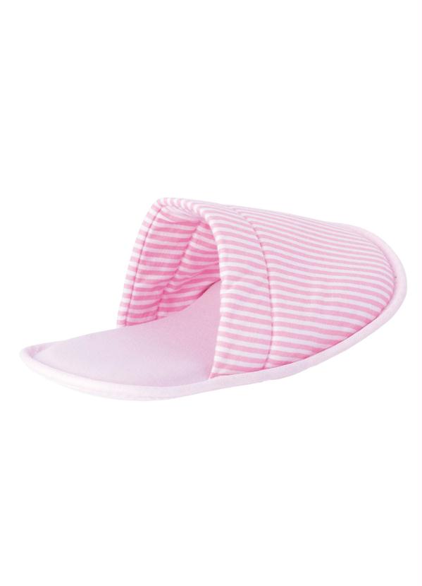 

Pantufa Rosa com Listras