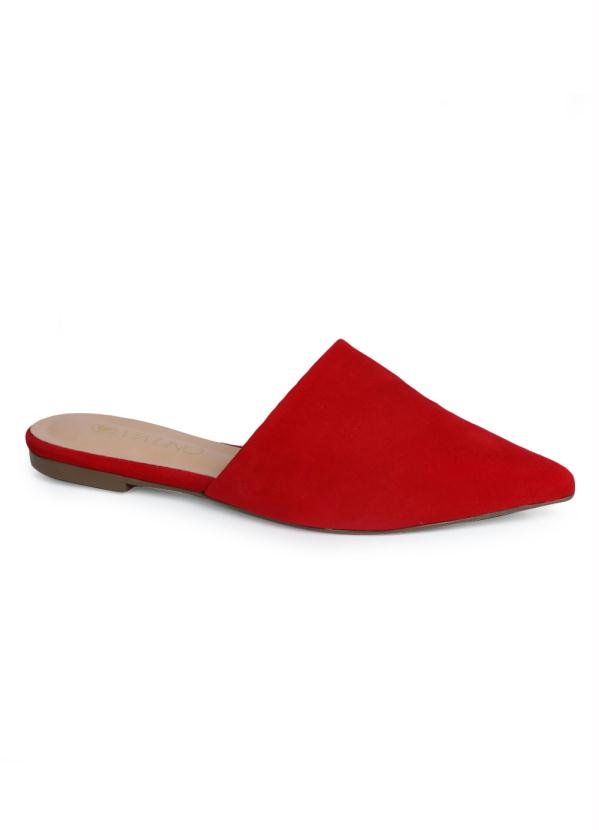 

Tamanco Rasteiro Mule Nobuck Vermelho