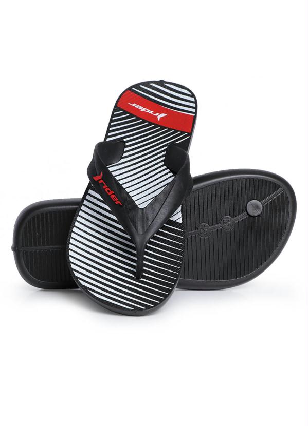 

Chinelo Masculino Rider Strike Graphics Preto e Br, Branco