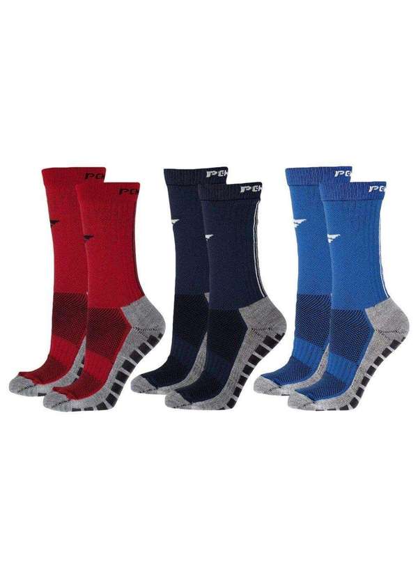 Kit 3 pares de Meias Penalty Grip Masculina Azul