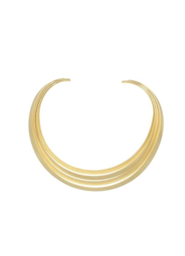 Gargantilha Agnes Metal Acetinado Folheada a Ouro 18k Dourado