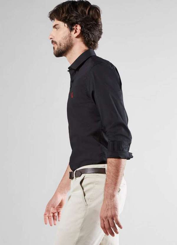 

Camisa Cont. Enxuto Cores Elastano Preto