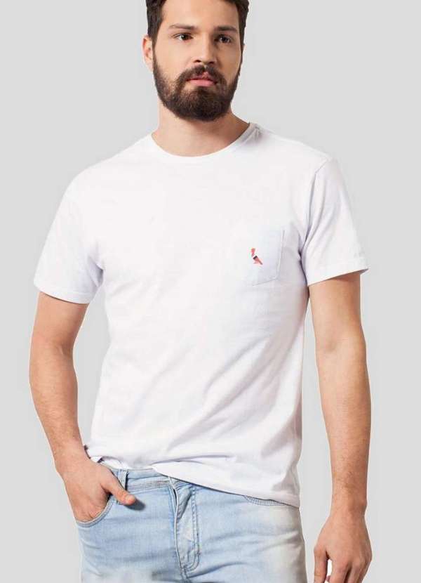 

Camiseta Bolso Pica-Pau Listrado Reserva Branco