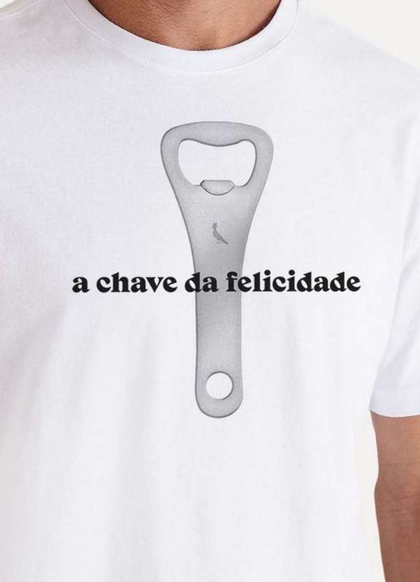 

Camiseta Cerveja Chave da Felicidade Reserva Branc, Branco