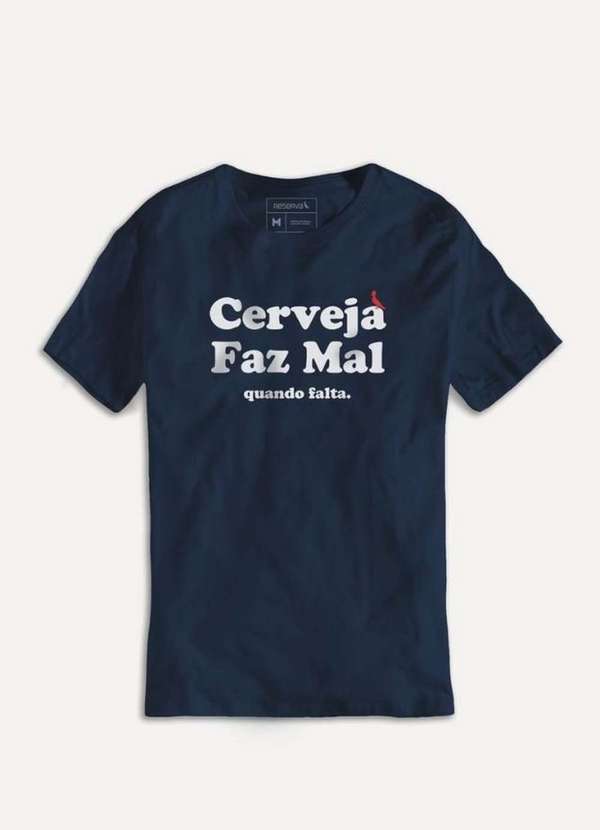 

Camiseta Cerveja Quando Falta Reserva Azul