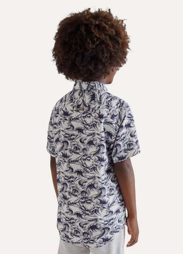 

Camisa Mini Sm Fullprint Ondas Branco