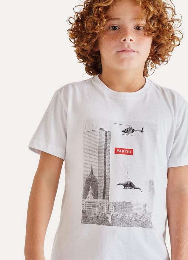 

Camiseta Mini Sm Estampa Dino Partiu Reserva Mini, Branco