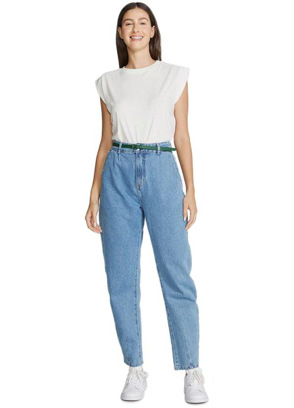 

Calça Feminina Super Alta Slouchy em Jeans Azul