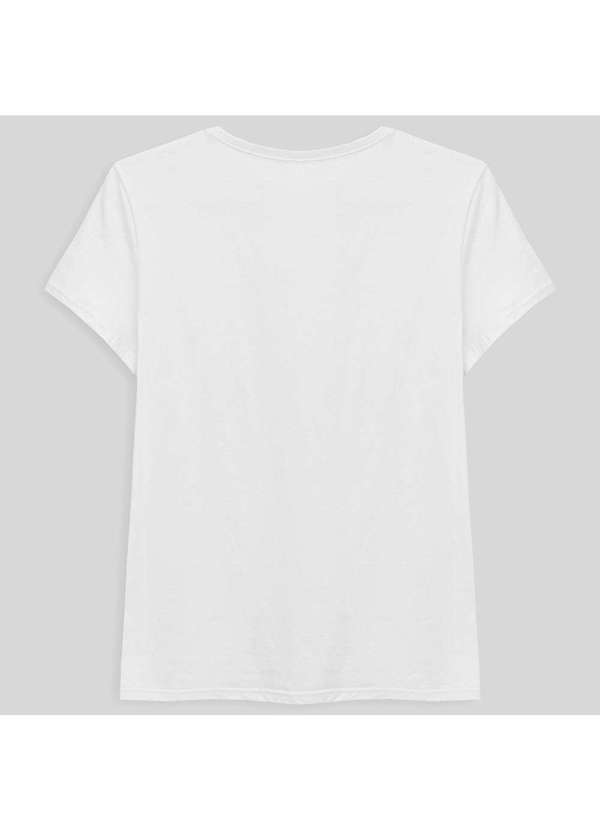 

Camiseta Reta Feminina Gola V Branco