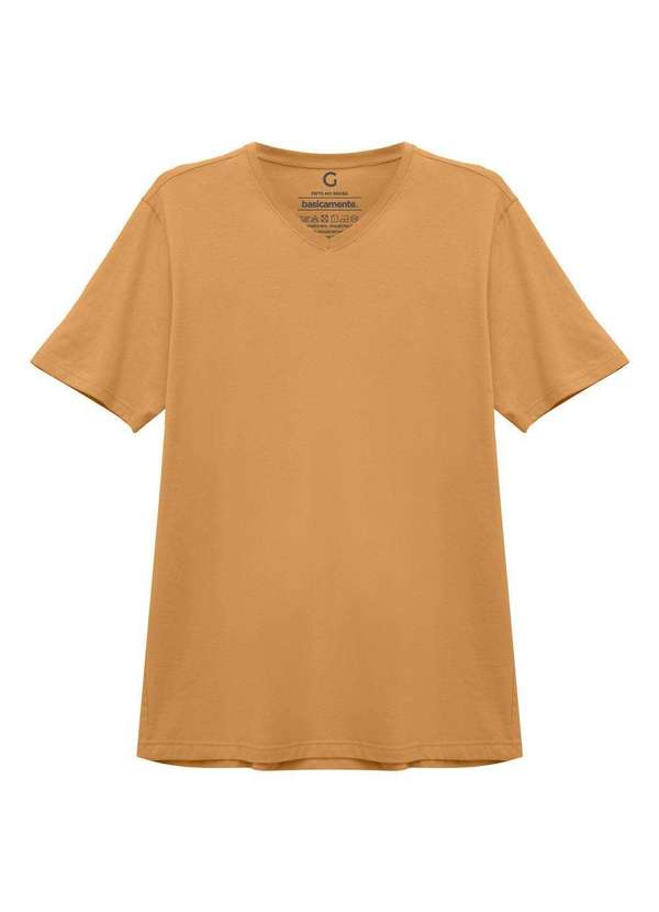 

Camiseta Reta Masculina Gola V Laranja