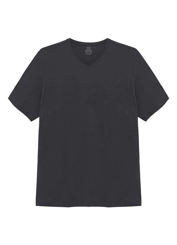 

Camiseta Reta Masculina Gola V Super Cinza