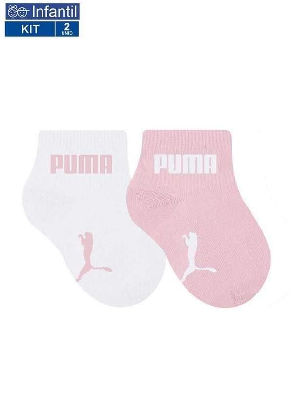 

Kit/2 Meia Puma 1770-001 999-Branco/Rosa-Claro, Multicores