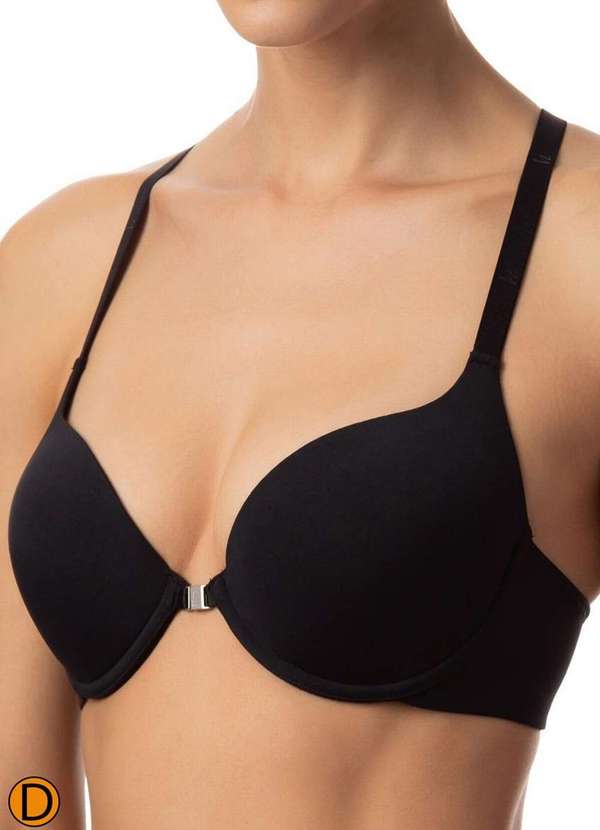 

Sutiã com Aro e Bojo Push Up Liz 51385 Taça D 71-P, Preto