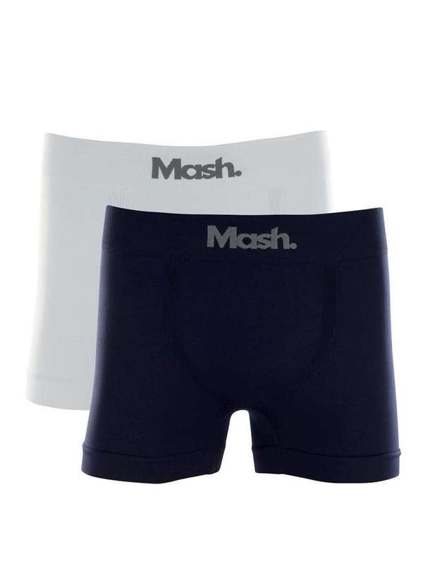 

Kit/2 Cueca Boxer Mash 711.01 Br01-Branco/Marinho, Multicores