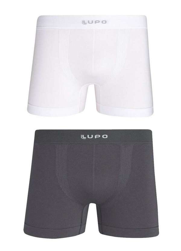 

Kit/2 Cueca Lupo Boxer 0436-088 0901-Branca/Chumbo, Multicores