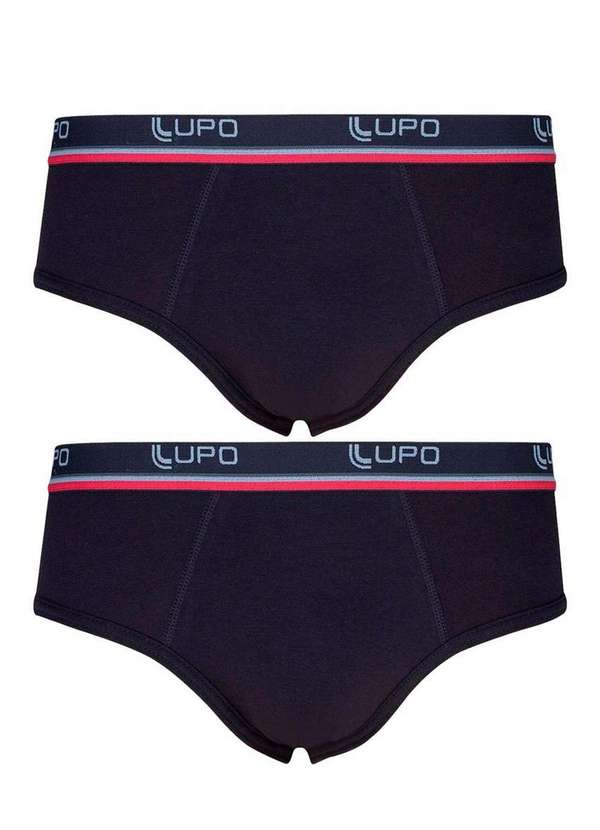 

Kit/2 Cueca Lupo Slip 524-088 0902-Preta/Preta, Multicores