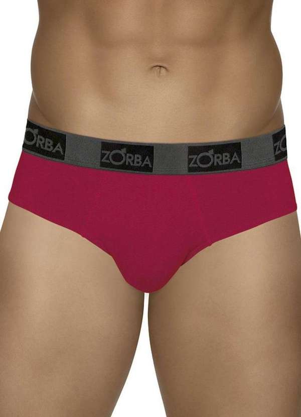 

Kit/2 Cueca Zorba Slip 716 Chumbo/Carmim, Multicores