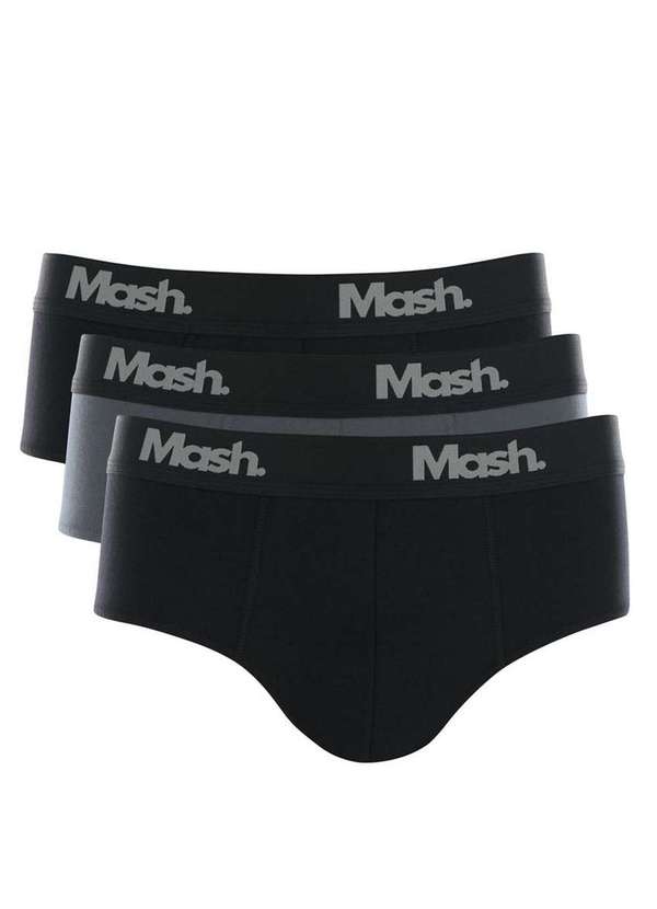 

Kit/3 Cueca Slip Mash 113.06 Pt01-Preto/Chumbo/Pre, Multicores