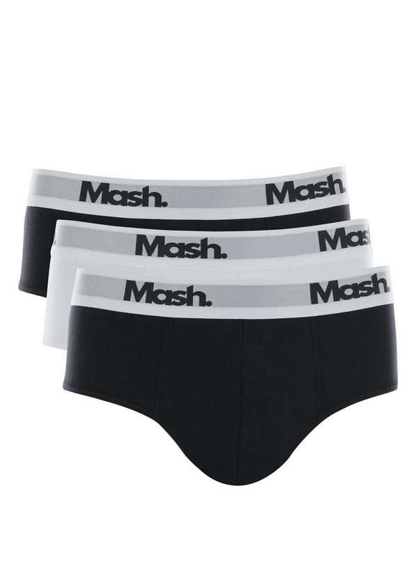 

Kit/3 Cueca Slip Mash 113.06 Pt02-Preto/Branco/Pre, Multicores