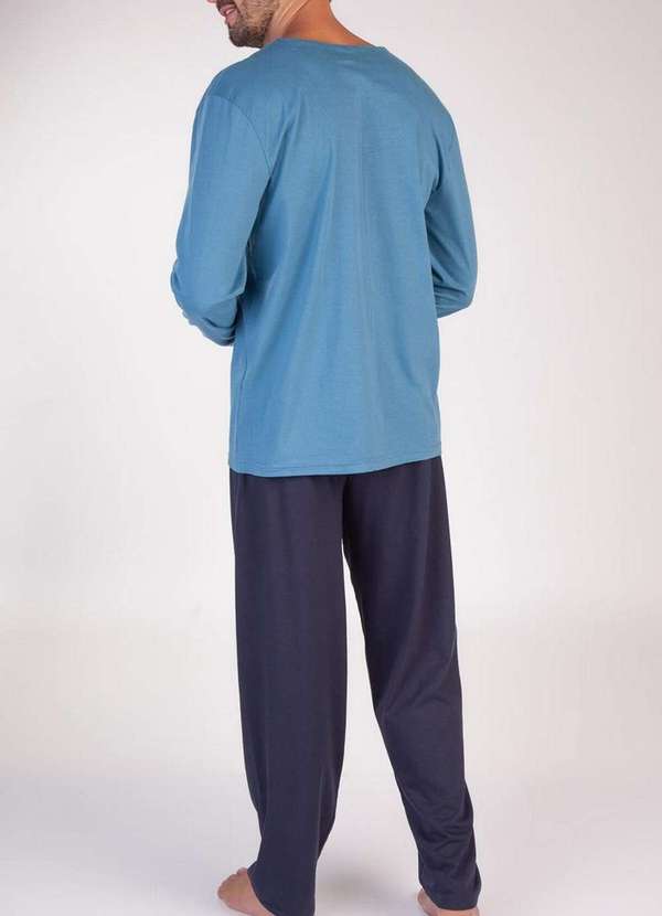 

Pijama Masculino Longo com Abertura Podiun 8139 Az, Azul