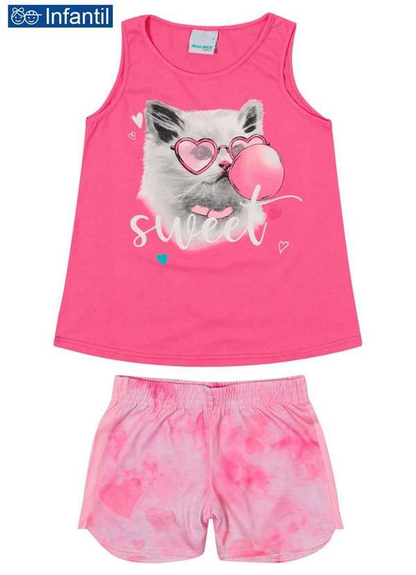 

Pijama Infantil Menina Curto Malwee 1000083326 010, Rosa