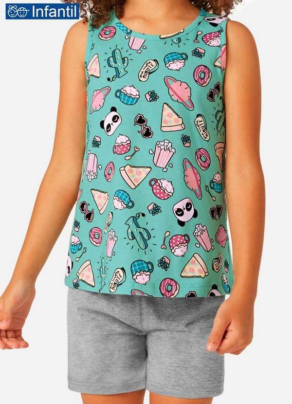 

Pijama Malwee 1000077361 Infantil Be25c-Verde/Cinz, Multicores