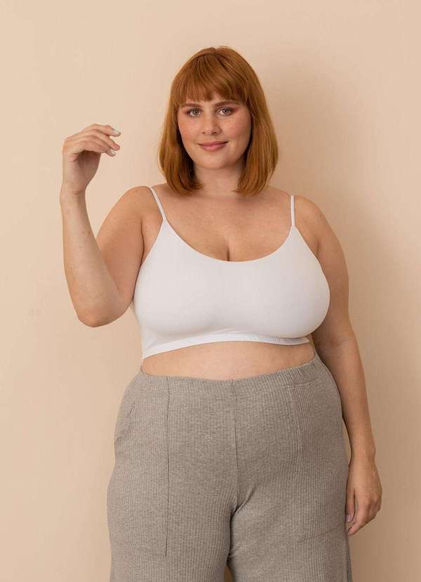 

Top Básico Plus Size Branco-48/50 Branco