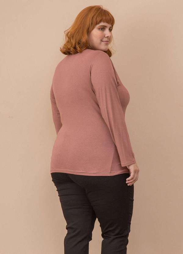 

Blusa Cacharrel Tecido Ultra Leve Plus Size Rosa-E