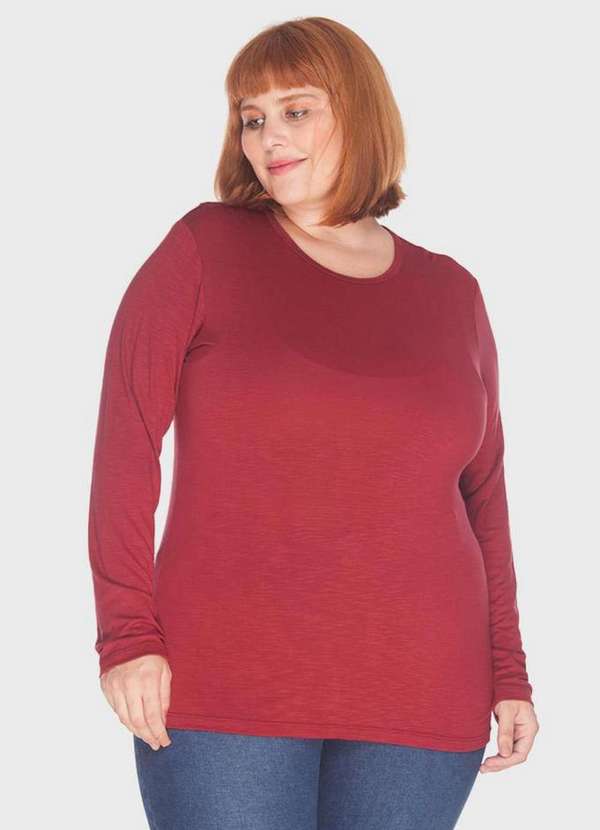 

Blusa Flamê Plus Size Vinho Vermelho