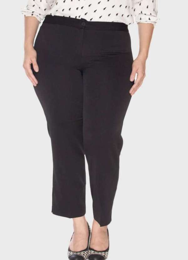 

Calça Cigarrete Barra Recorte Plus Size Preto Pret