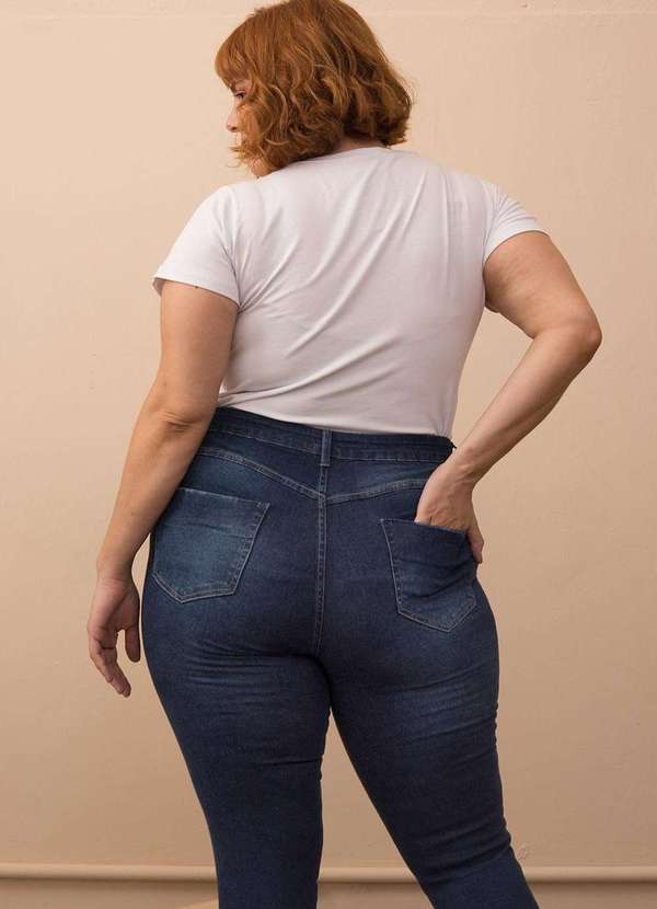 

Calça Jeans Skinny Plus Size Azul-54 Azul