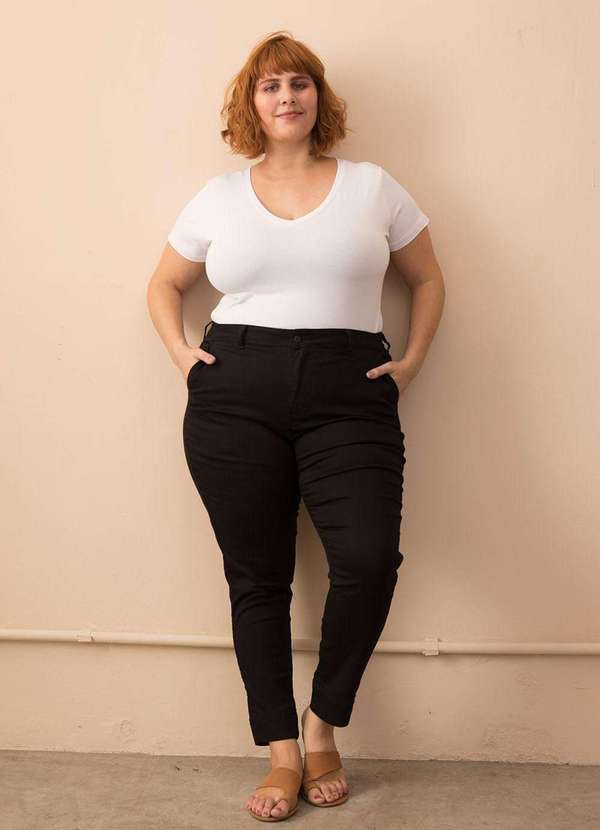 

Calça Sarja Semi Social Plus Size Preto-52 Preto