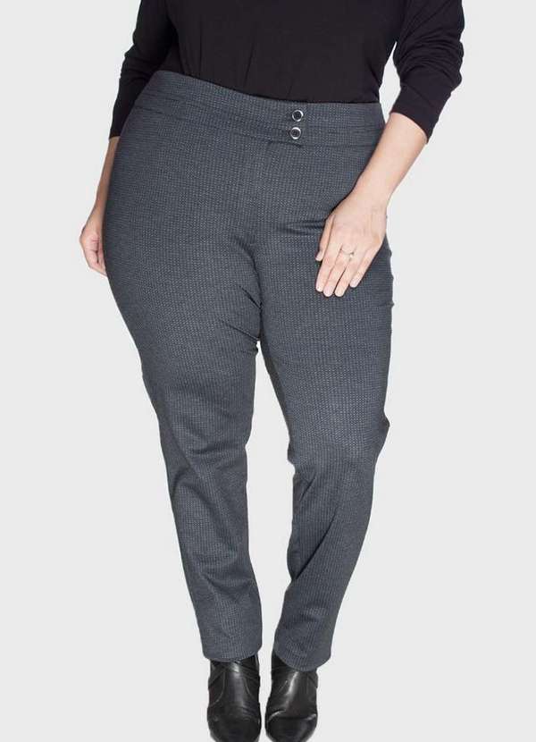 

Calça Skinny Work Double Plus Size Grafite Cinza