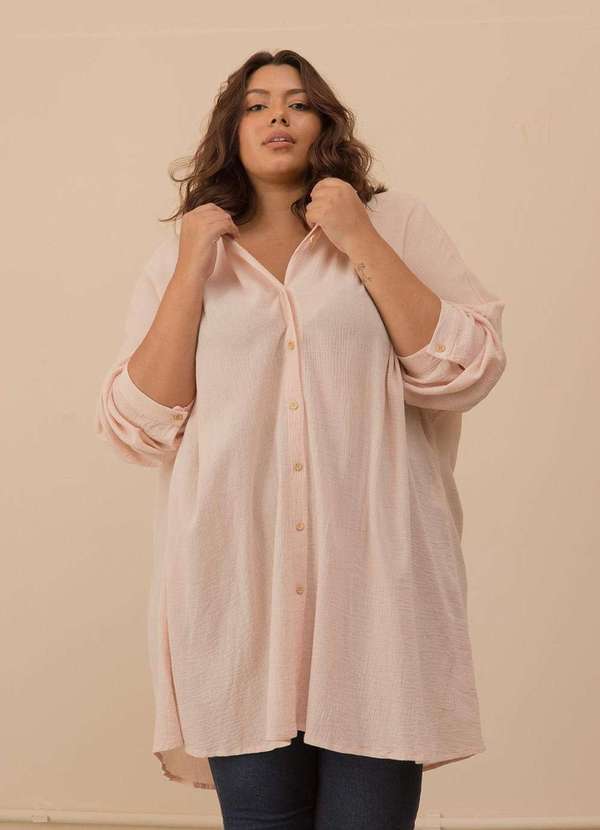 

Chemise Ella Plus Size Rosa- Rosa