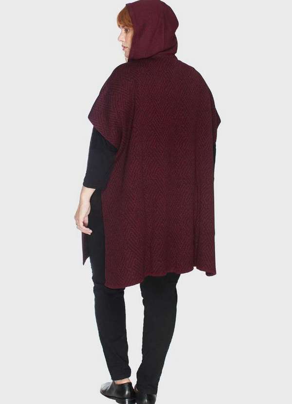 

Poncho Jacar com Capuz Plus Size Vinhoúnico Vermel, Vermelho