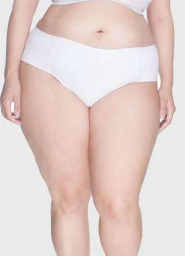 

Calcinha de Algodão com Frente Dupla Plus Size Bra, Branco