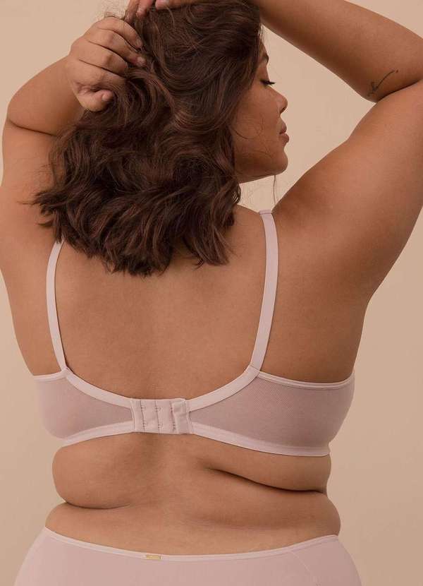 

Sutiã com Aro e Detalhes Tule Plus Size Rosê-48 Ro, Rosa