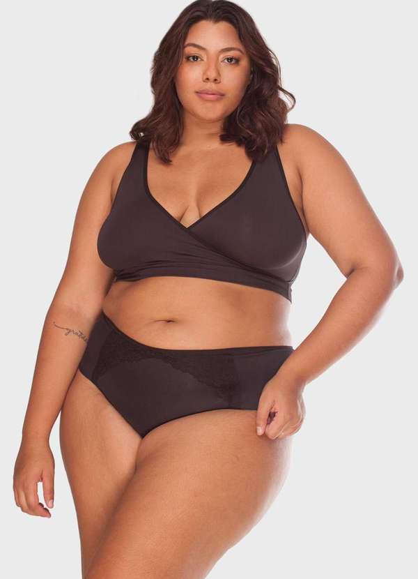 

Top Nadador Transpassado Plus Size Preto-50 Preto