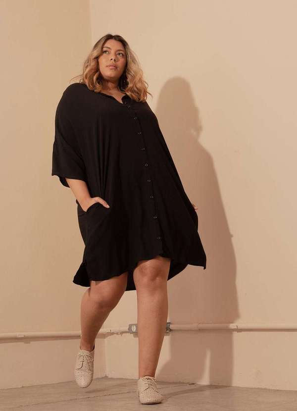 

Chemise Maria Plus Size Preto- Preto