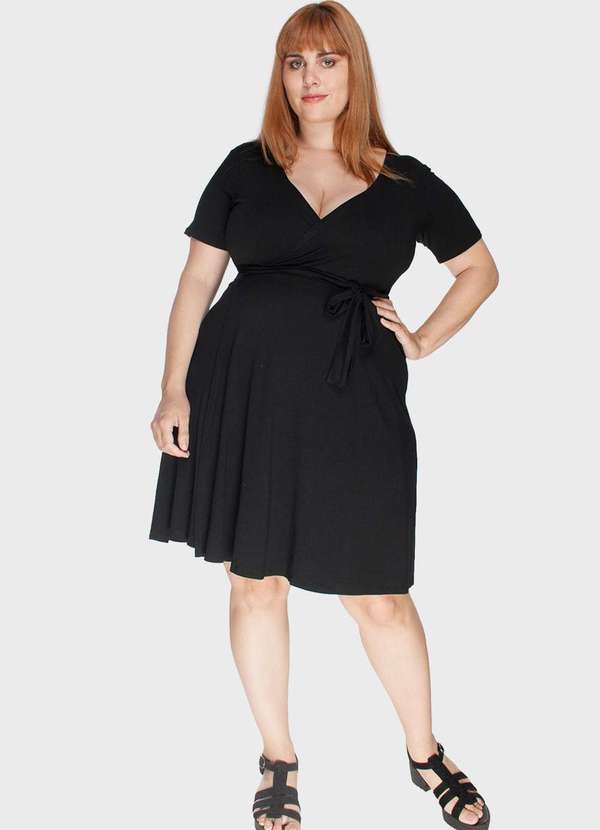 

Vestido Cachecouer Plus Size Preto Preto