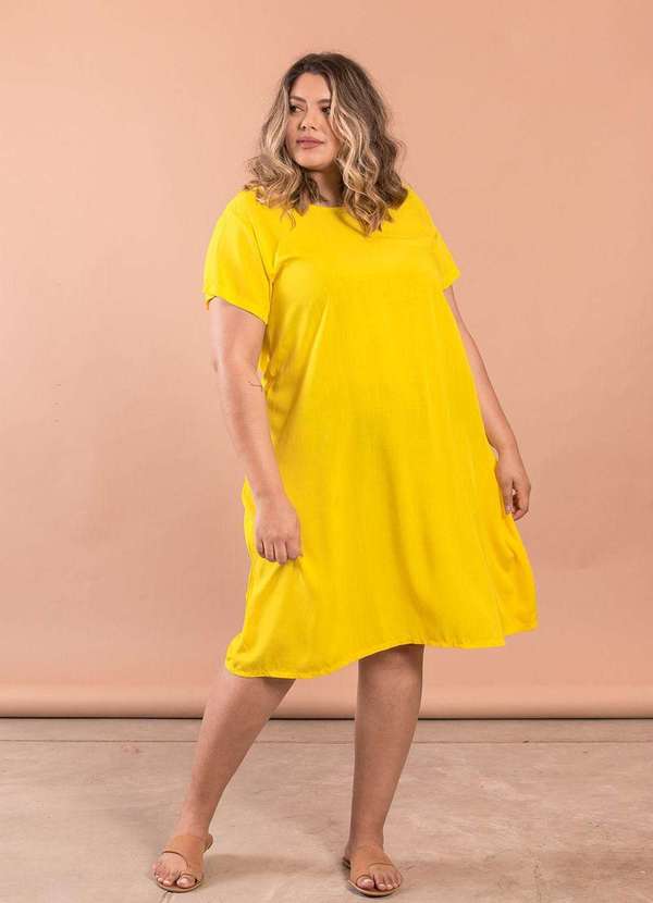 

Vestido Evasê com Tira Plus Size Amarelo-/50 Ama