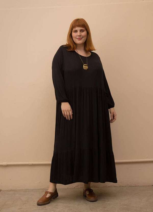 

Vestido Pina Plus Size Preto-G Preto