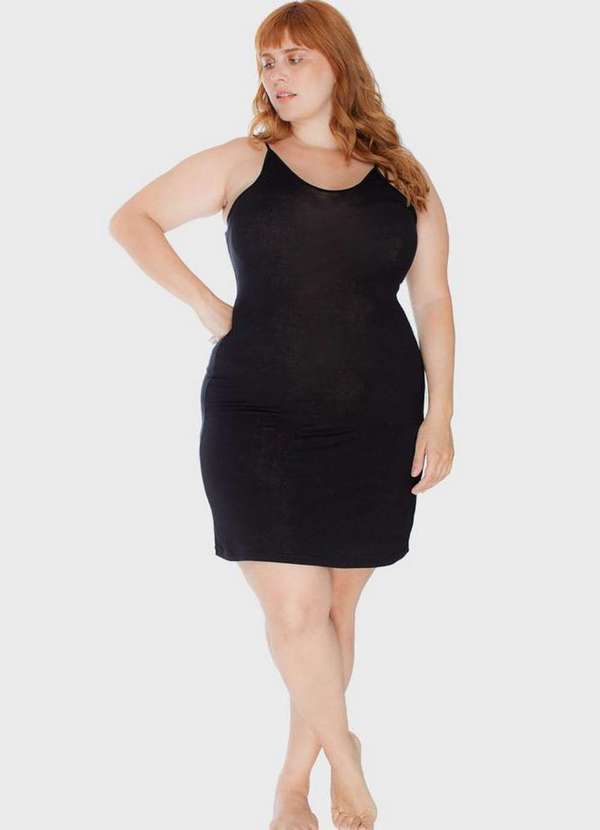 

Vestido Tubinho Segunda Pele Plus Size Pretoúnico, Preto