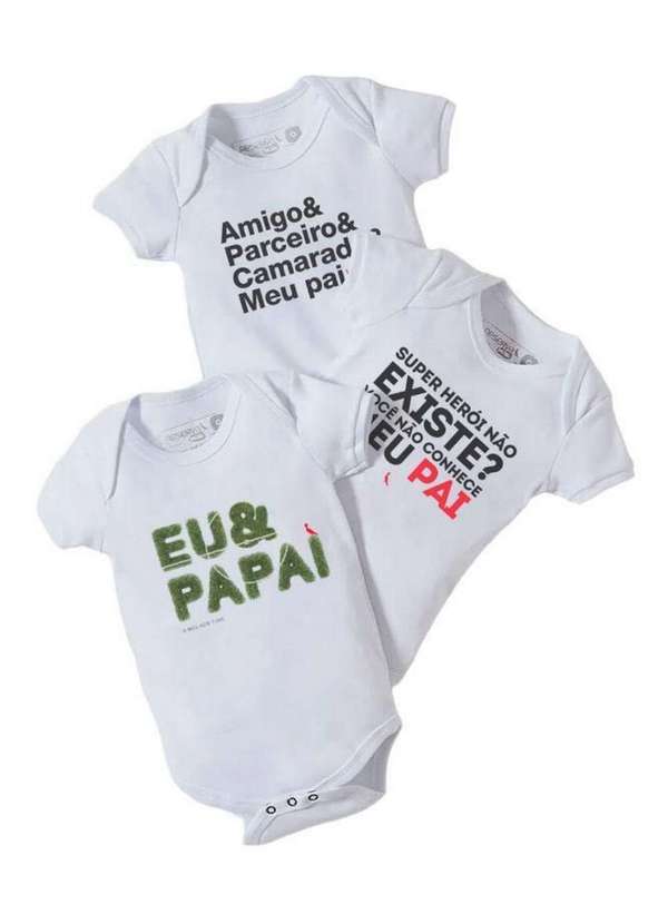 Kit Body para Bebê Especial Papai 3 Peças Reserva Mini Denim