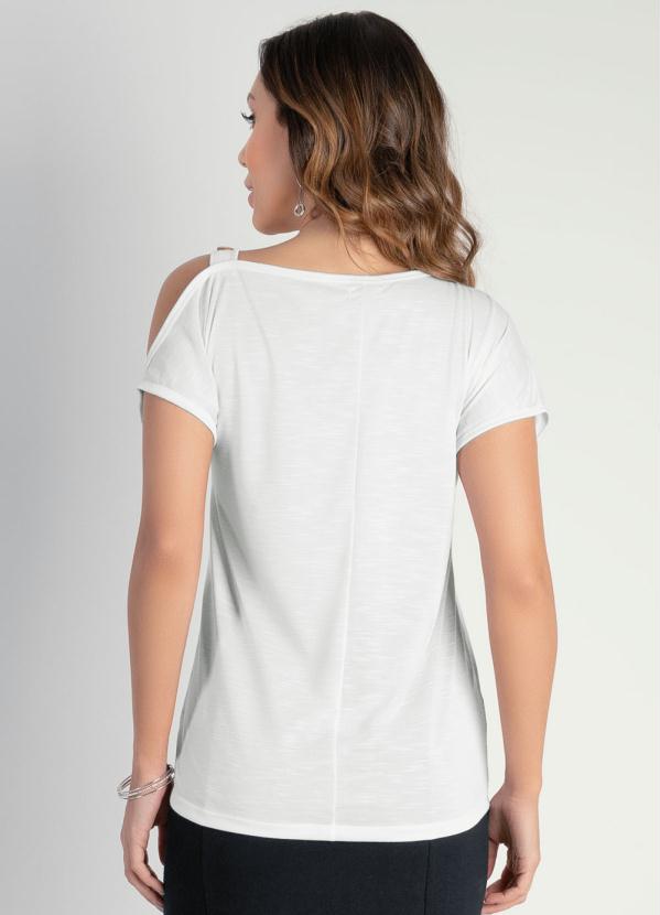 

Blusa Branca Assimétrica Moda Evangélica, Branco