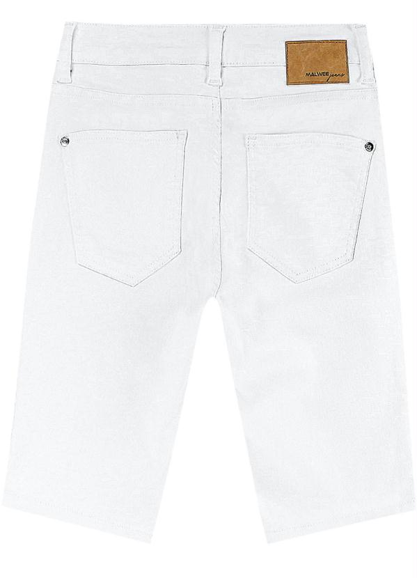 

Bermuda Branca Ciclista em Jeans com Elastano, Branco